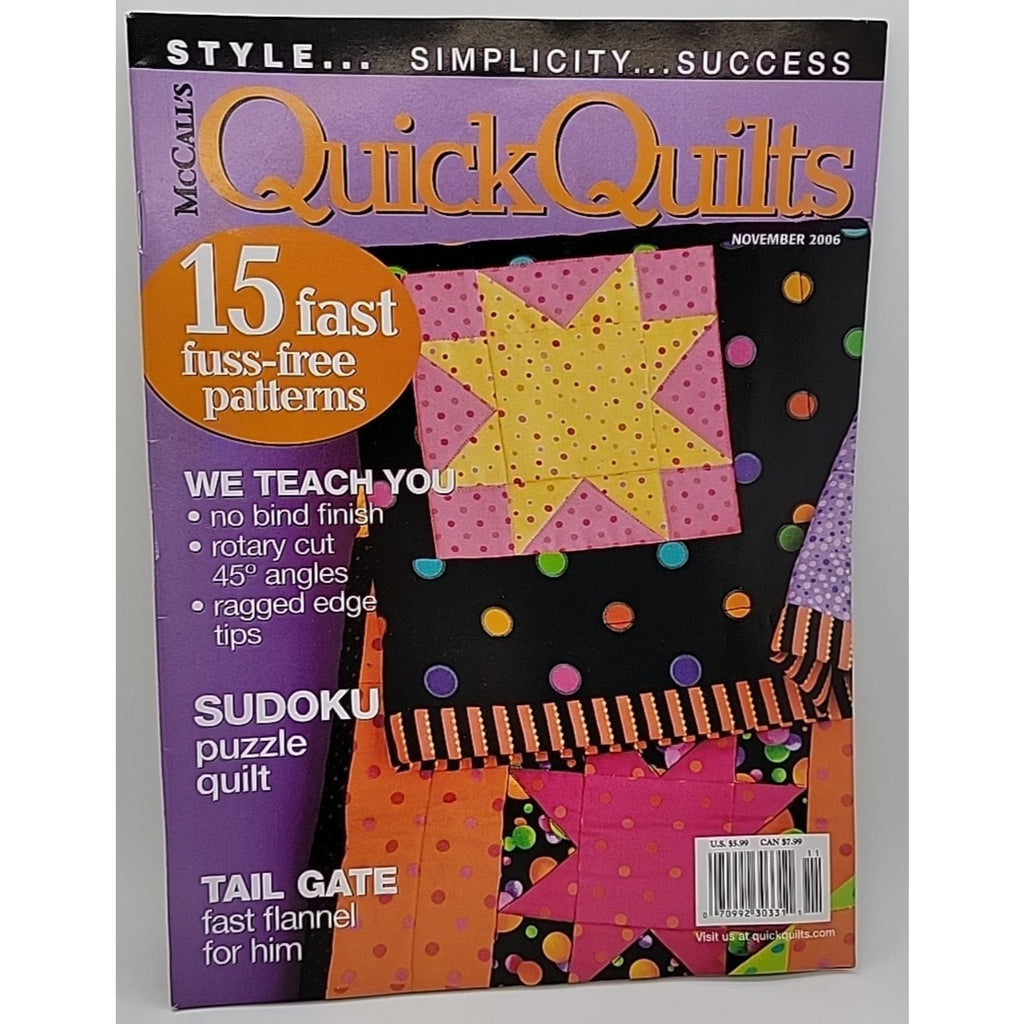 McCall's Quick Quilts Magazine November 2006 Sudoku Puzzle Quilt