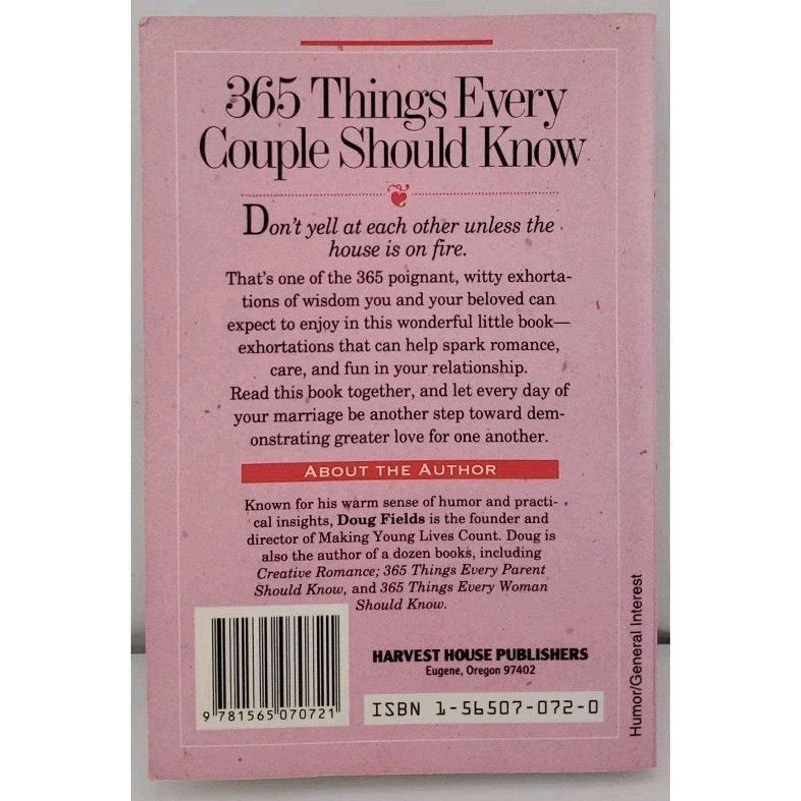 365 Things Every Couple Should Know by Doug Fields (1993, Trade Paperback)