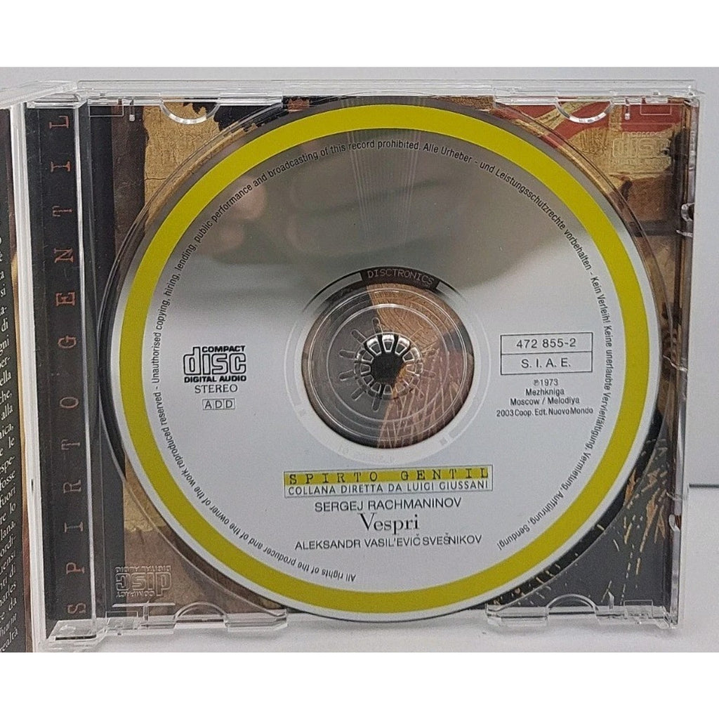 Sergei Rachmaninoff – Vespri (VsenosČnaja), Op.37 - All Night Vigil CD