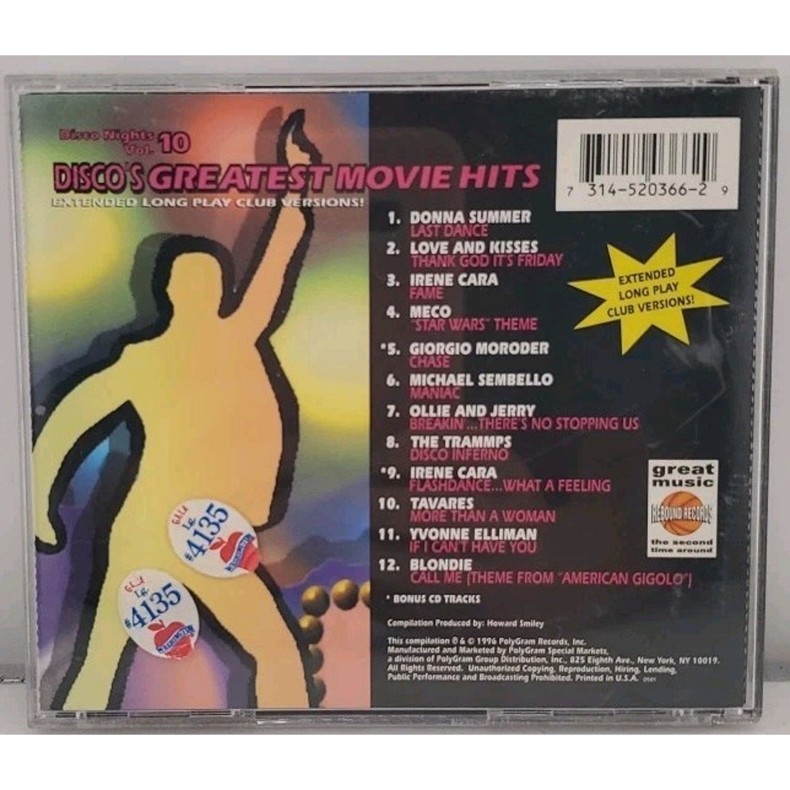 Vol. 10-Disco's Greatest Movie by Disco Nights (CD, 1995)