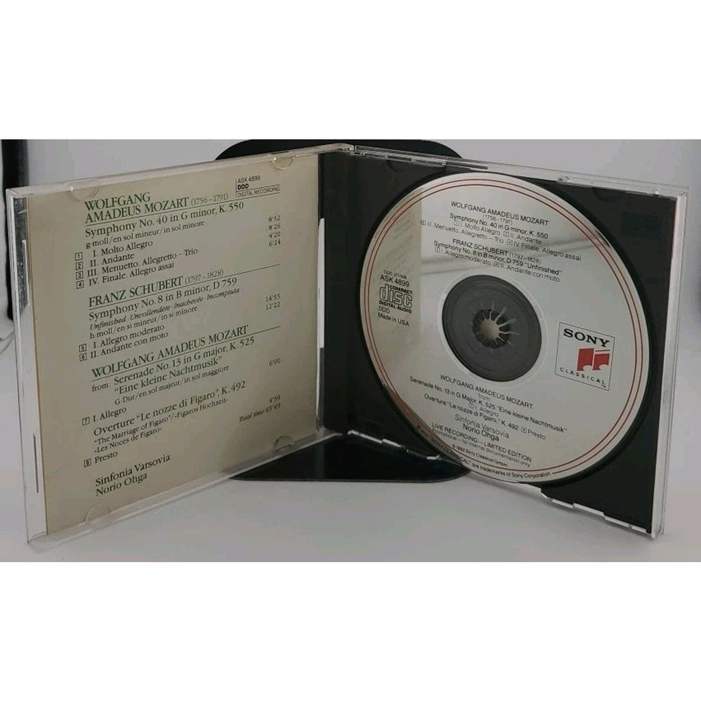 Mozart Symphony No. 40/ Schubert No. 8 CD Live Recording *Limited Edition*