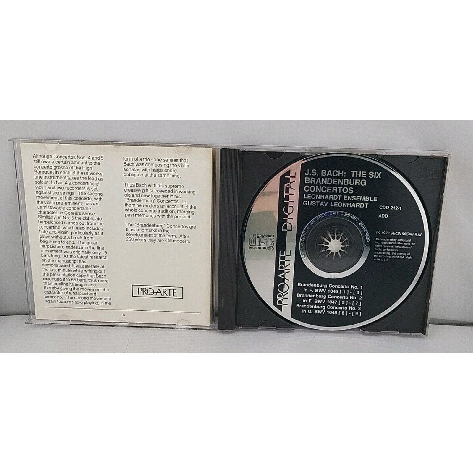 J.S. Bach Brandenburg Concertos Leonhardt Ensemble Gustav Leonhardt CD