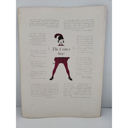 1930s-40s Helen Hayes in Twelfth Night Theater Program