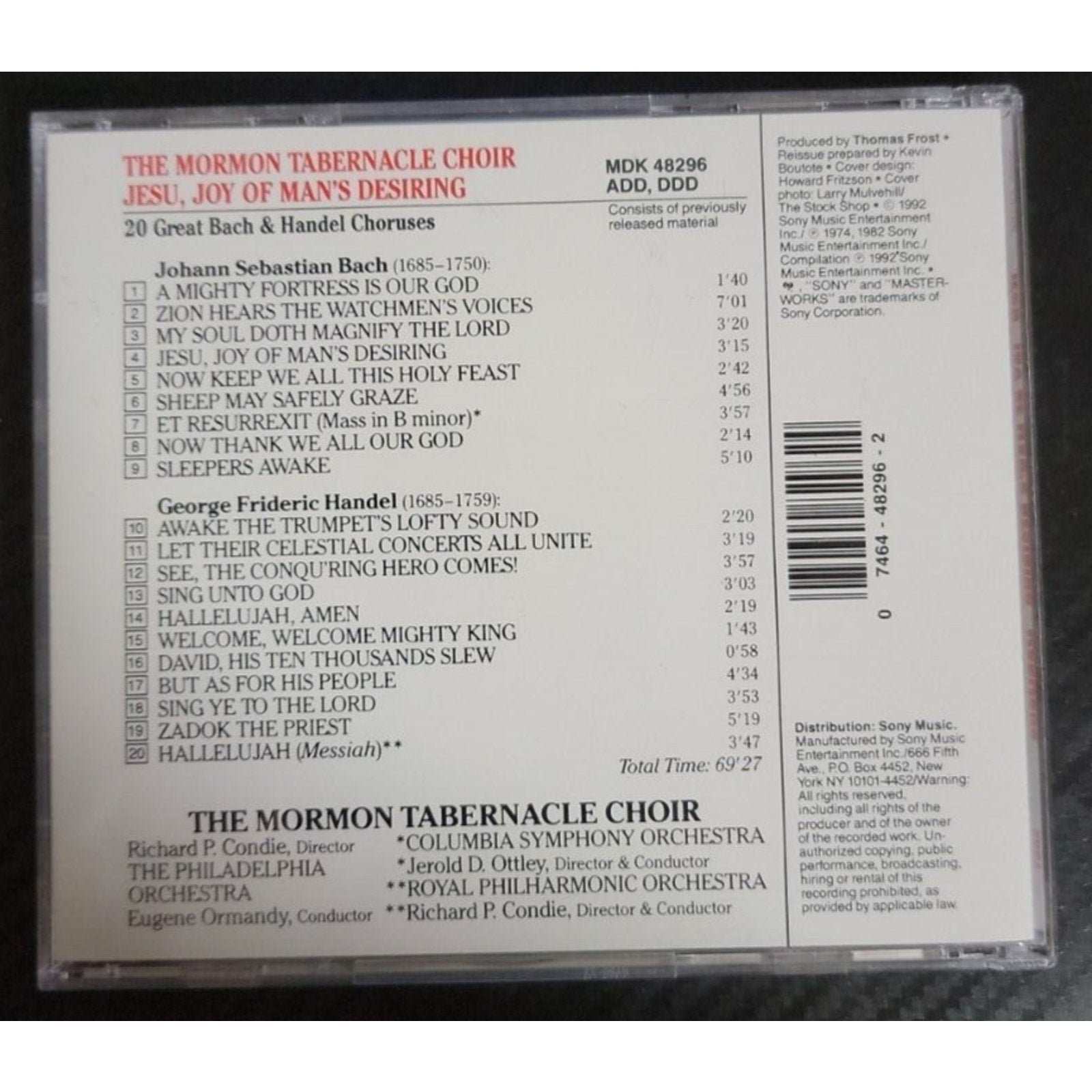 Jesu, Joy of Man's Desiring / Mormon Tabernacle Choir (CD)