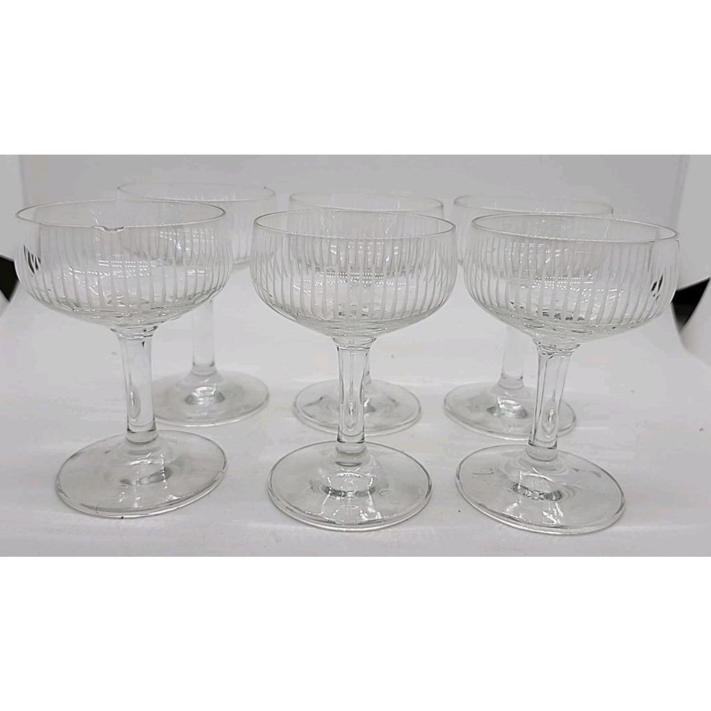 Textured Glass Wineglass / Champagne Sherries Set of 11 Cups