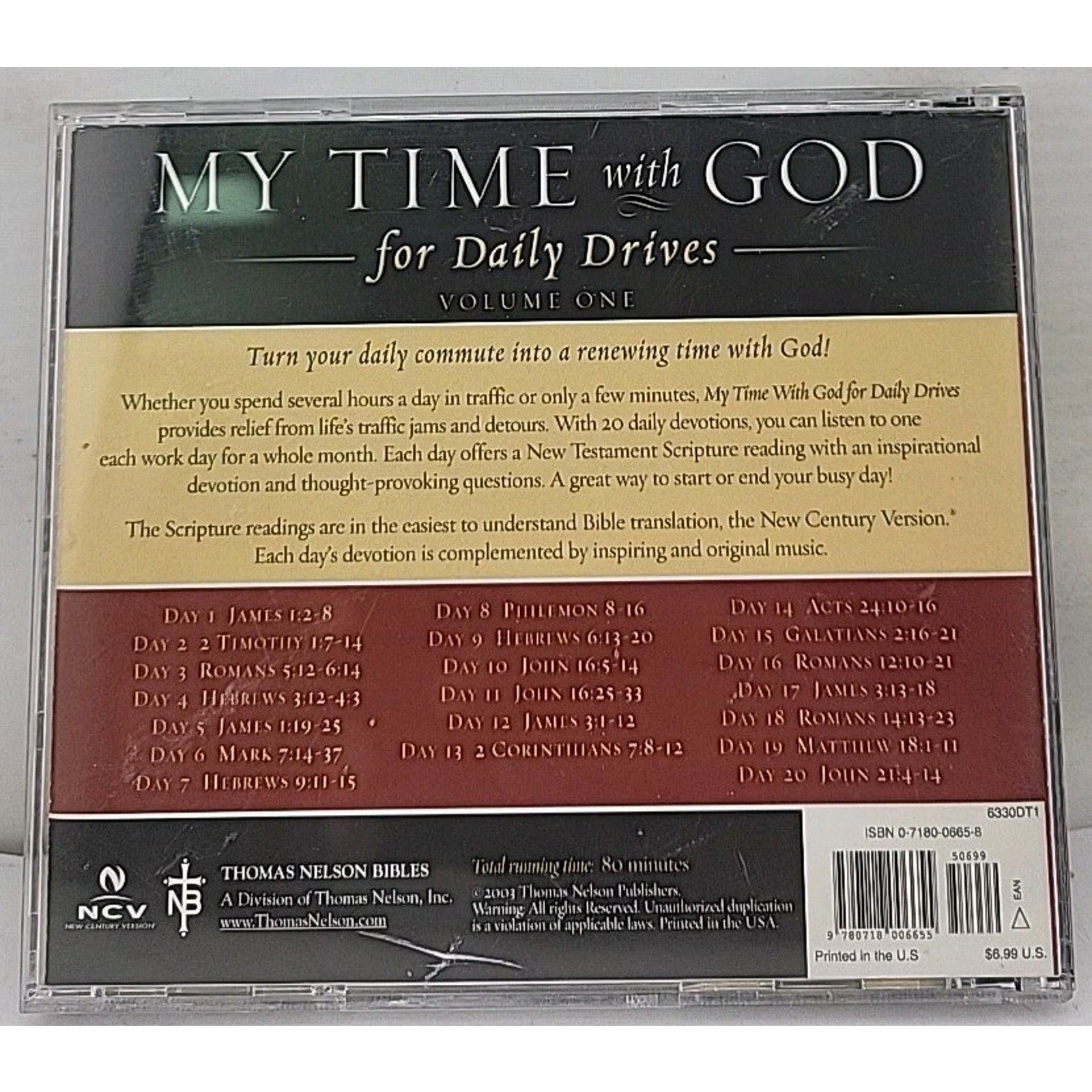 My Time With God for Daily Drives: 20 Personal Devotions CD