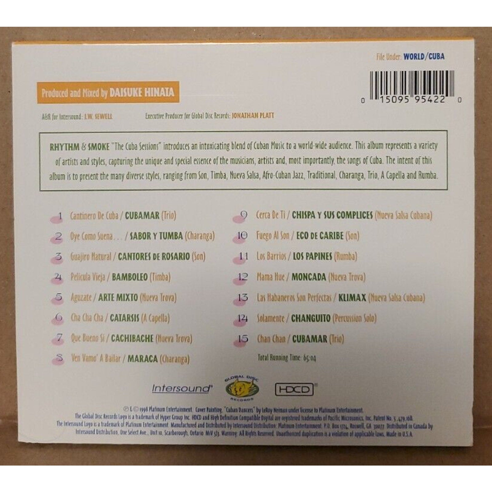 Rhythm & Smoke The Cuba Sessions (CD, 1998)