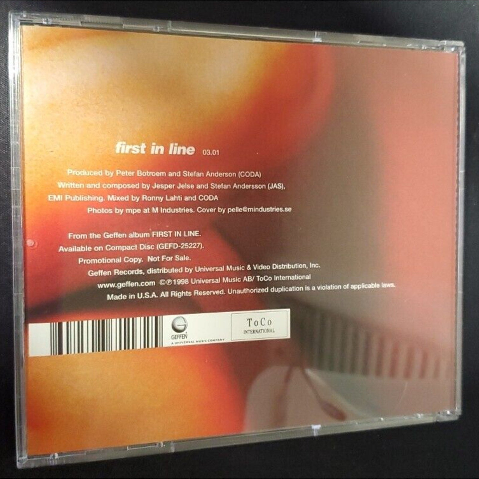 First In Line by Maarja (CD, Promo, Single, 1998, Geffen Records)