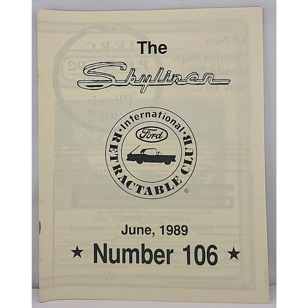 The Skyliner - International Retractable Club - June 1989 Number 106