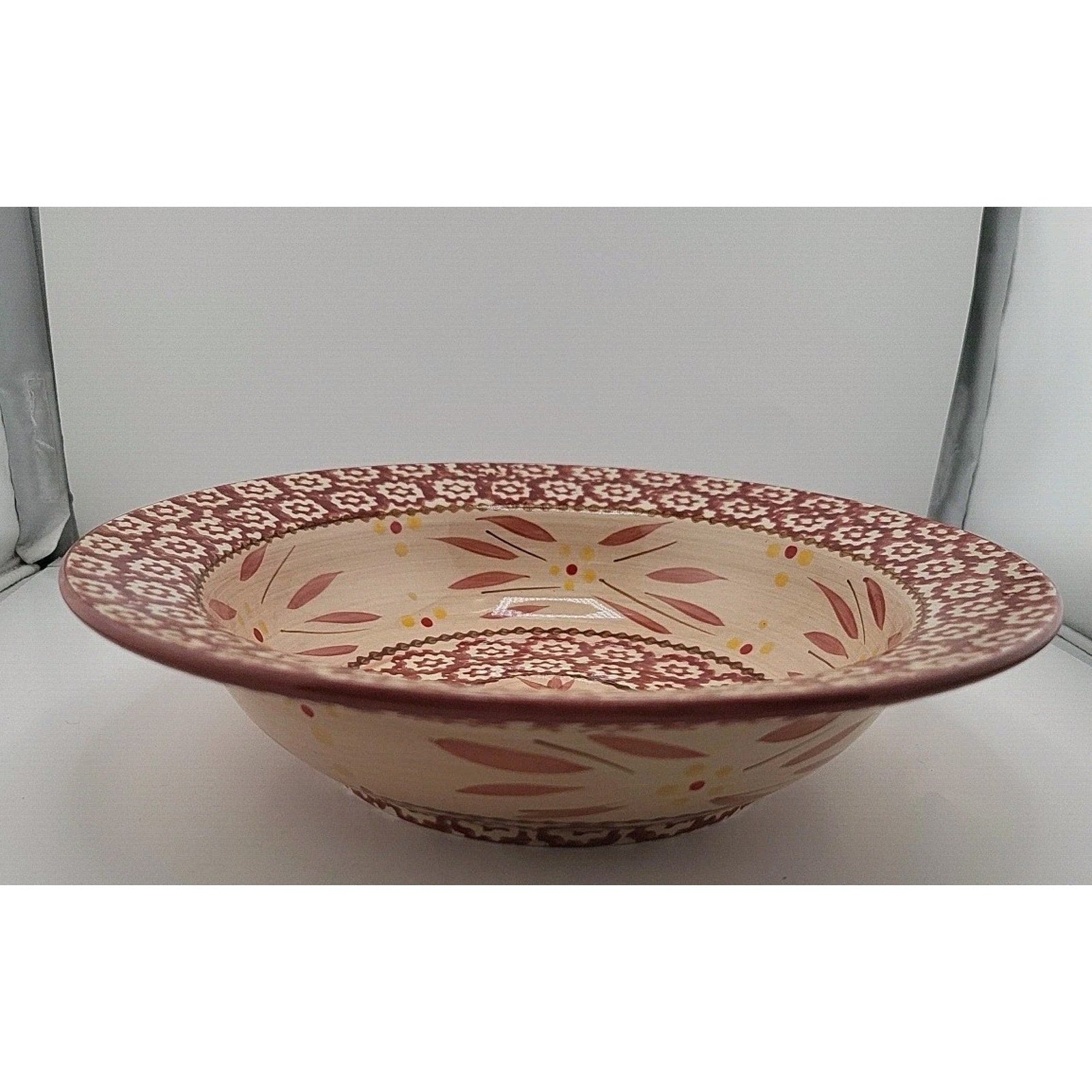 Temptations Old World Red Rim Soup Bowls (3)