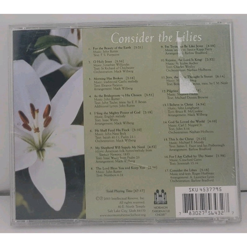Consider the Lilies by Mormon Tabernacle Choir (CD, 2003)