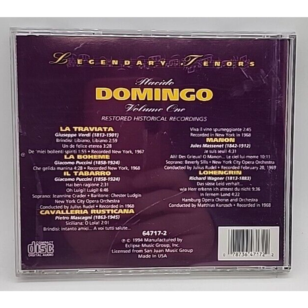 Legendary Tenors - Vol. 1 by Placido Domingo (CD, 1997)