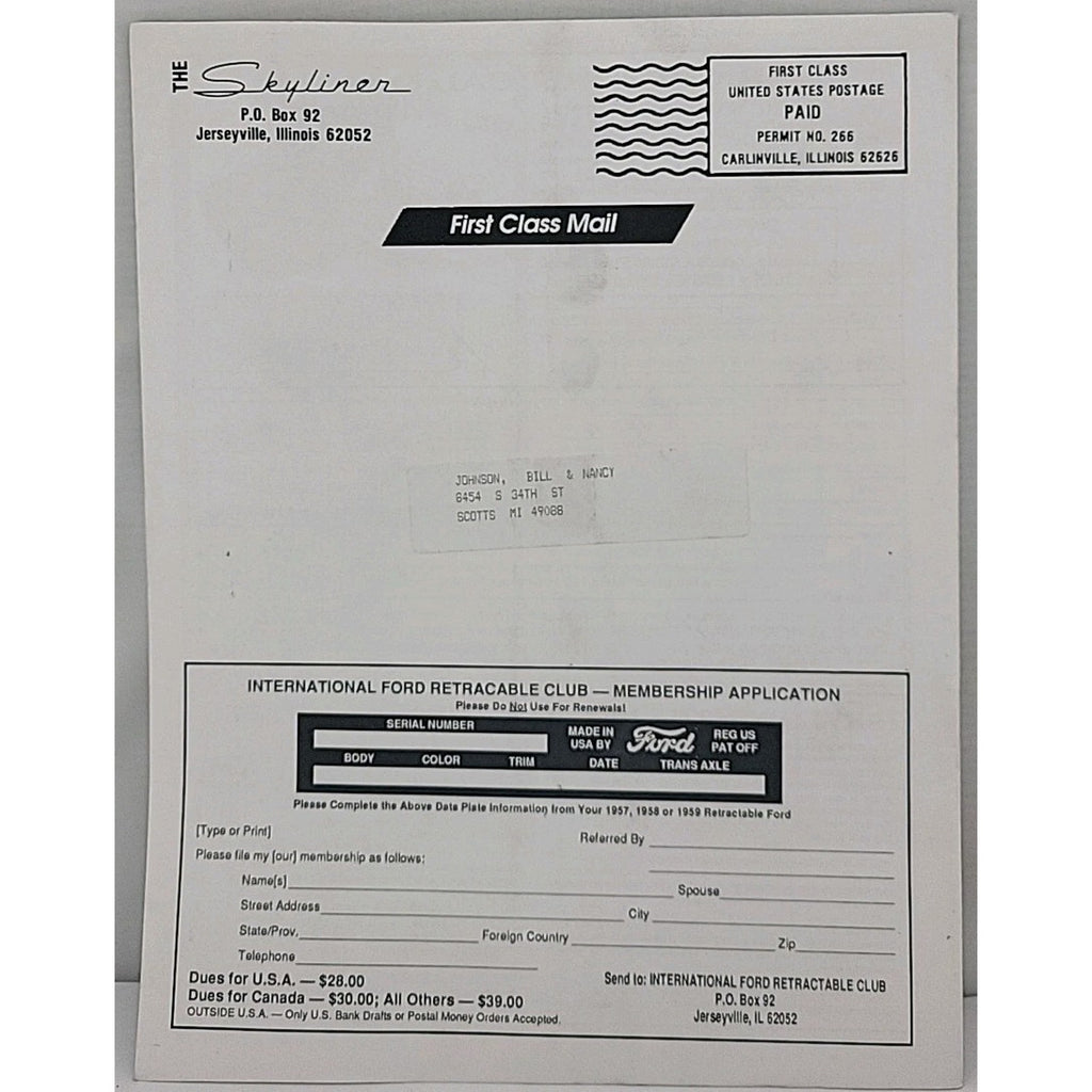 The Skyliner - International Retractable Club - July 1993 Number 146