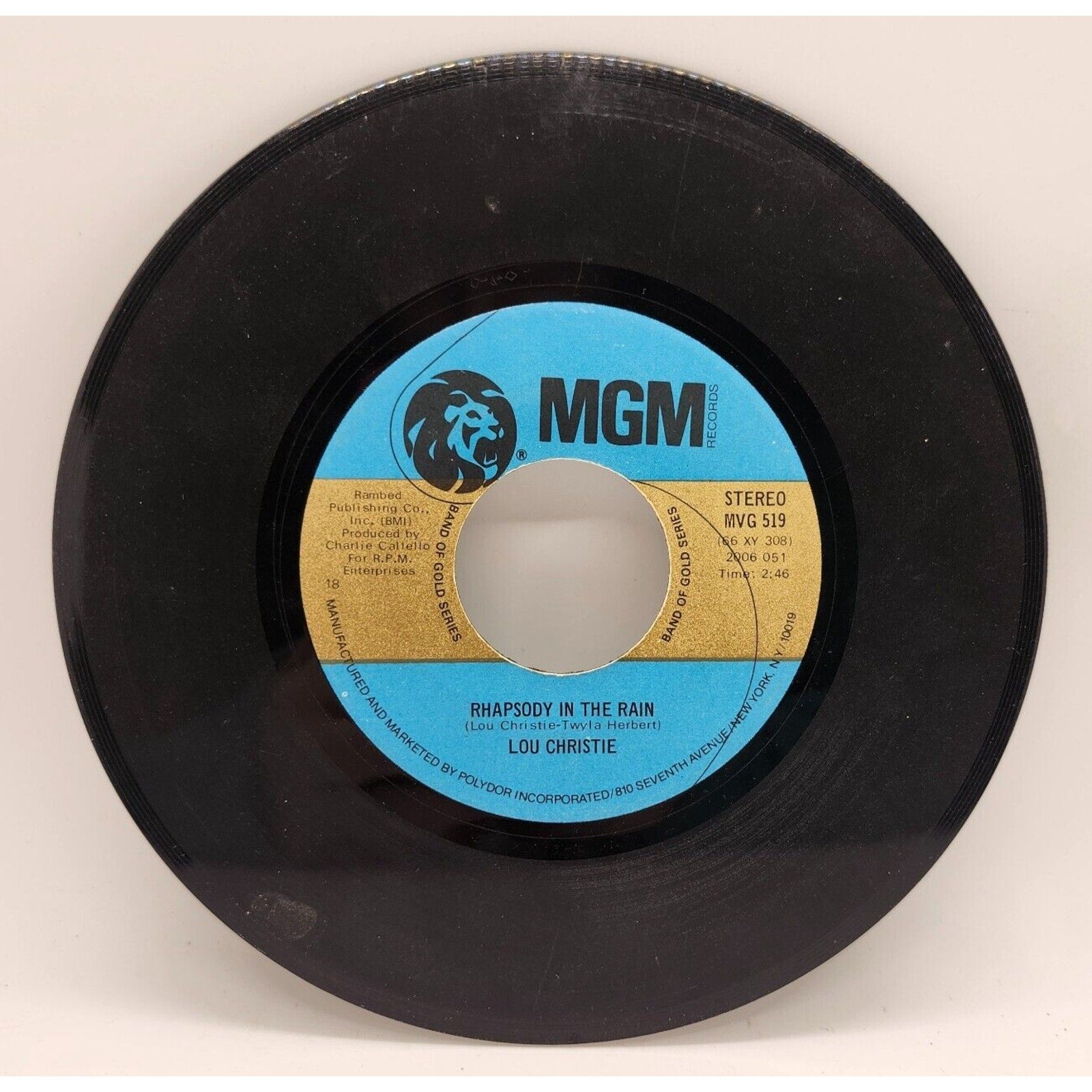 Rhapsody in the Rain / Lightnin' Strikes by Lou Christie (Record) - MVG 519