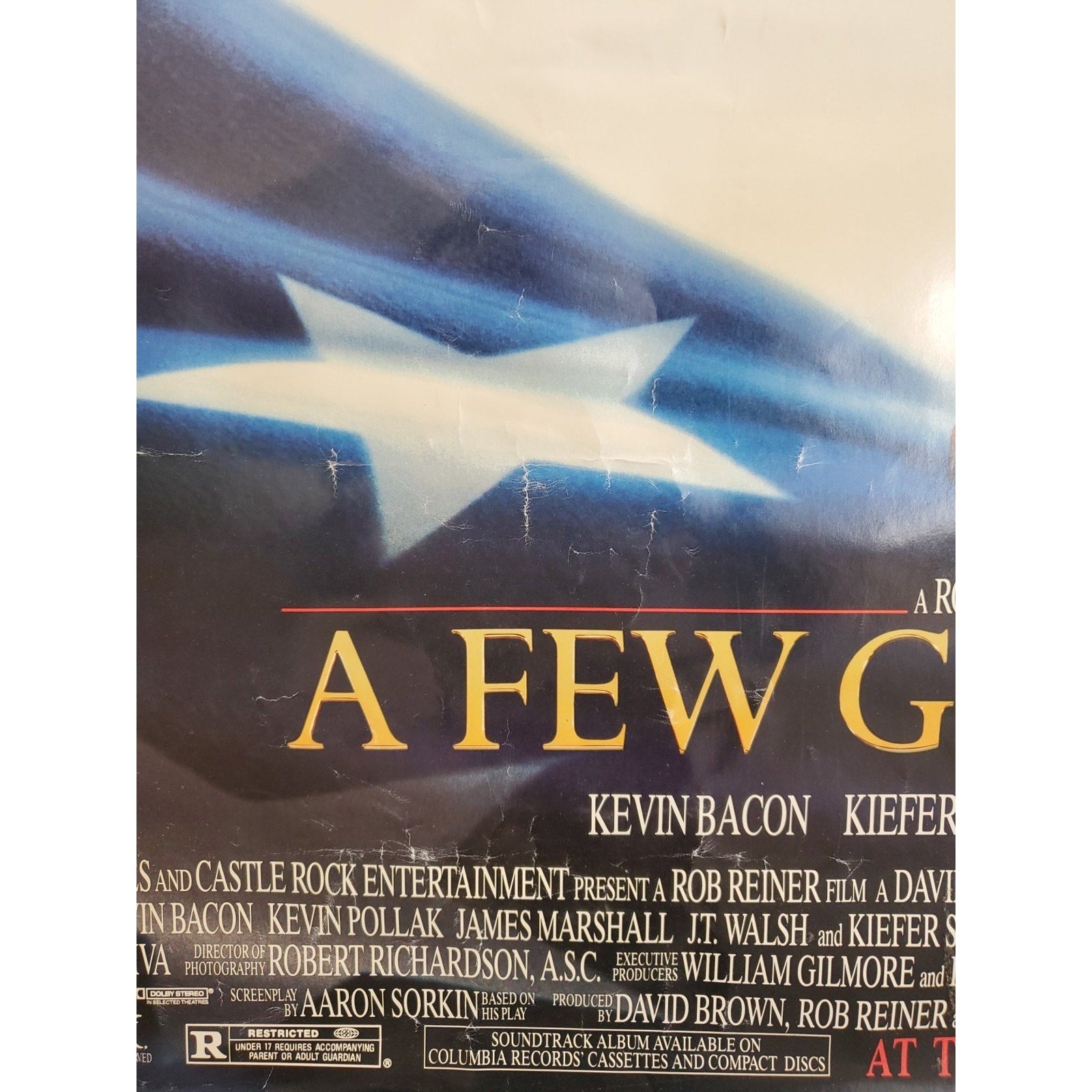 A Few Good Men 1992 Movie Poster 27x40 Theater Size Nicholson Tom Cruise