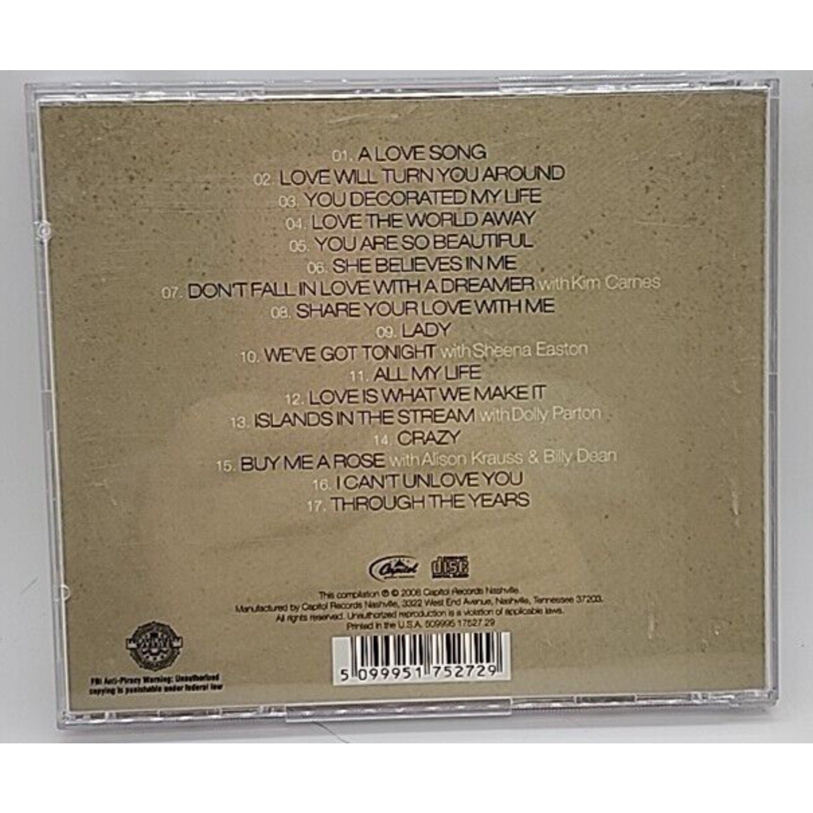 A Love Songs Collection by Rogers, Kenny (CD, 2008)