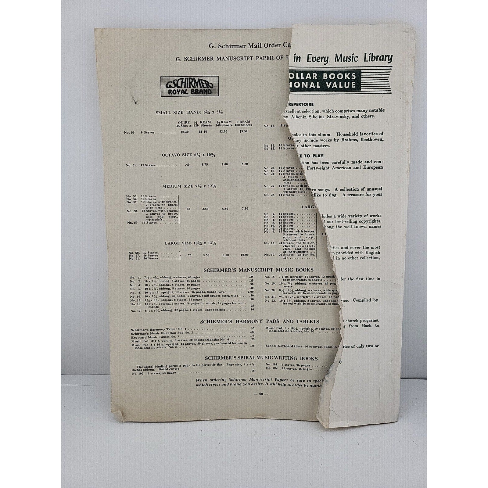 Schirmer's Mail Order Catalog