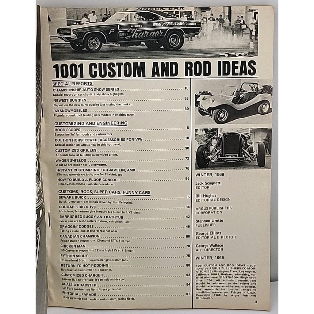 1001 Custom And Rod Ideas Magazine - Winter 1968