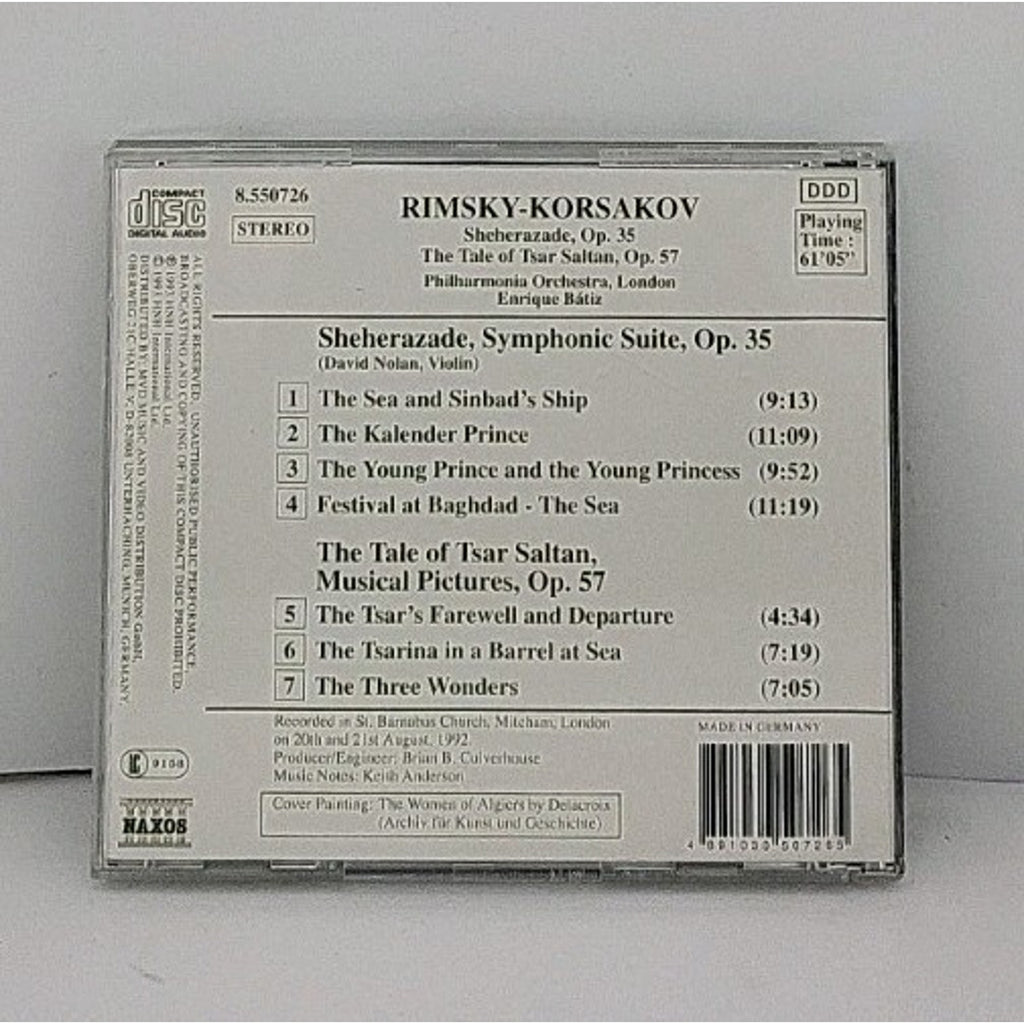 Rimsky-korsakov Sheherazade Op. 35 CD Philharmonia Orchestra
