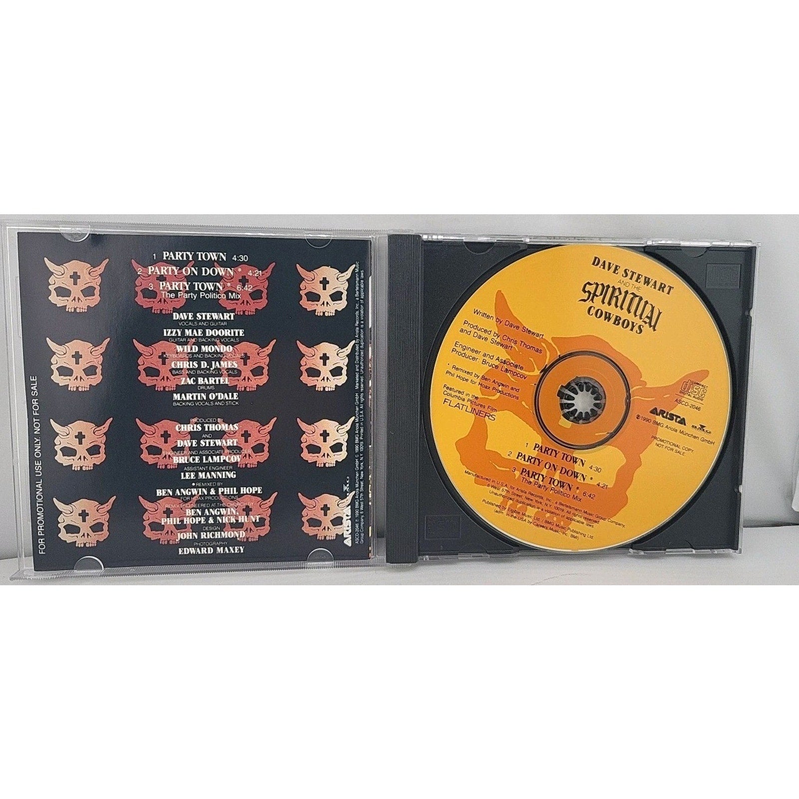 Party Town by Dave Stewart And The Spiritual Cowboys (CD, Promo, 1990, Arista)