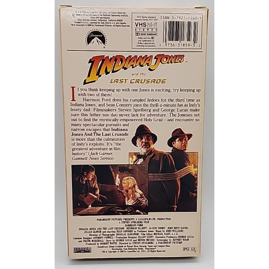 Indiana Jones & the Last Crusade (VHS, 1989)