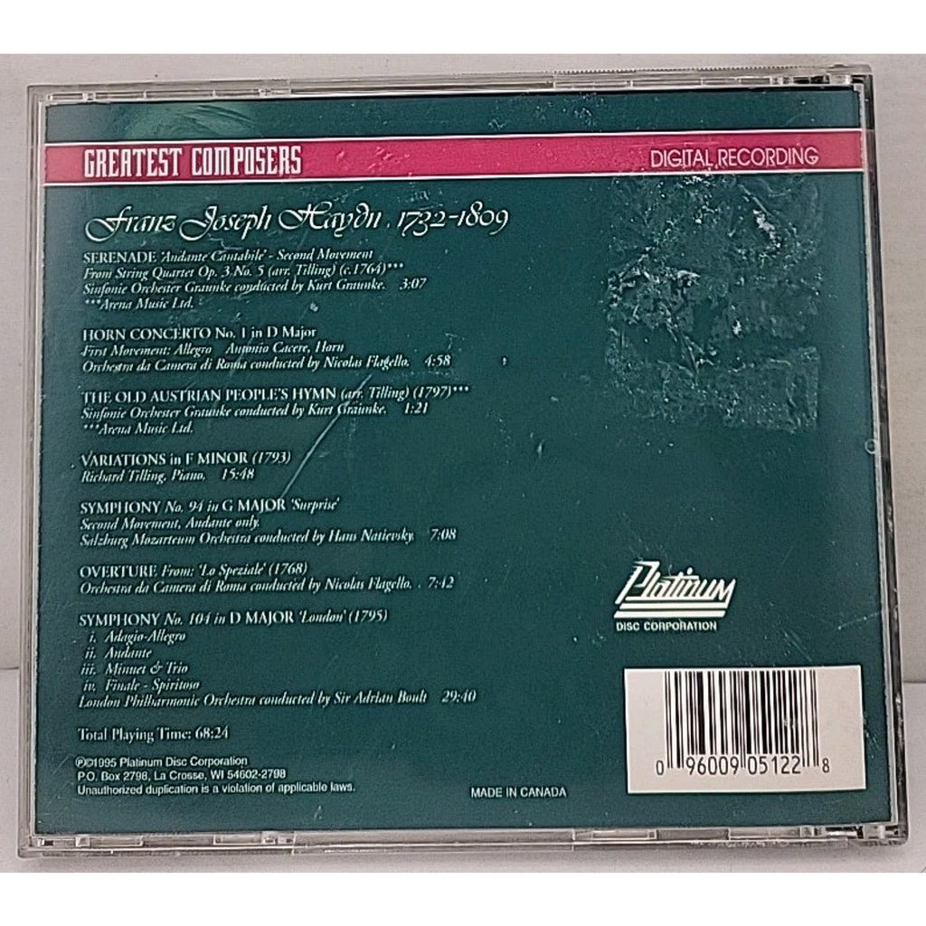 Franz Joseph Haydn CD Classical Various Orchestras
