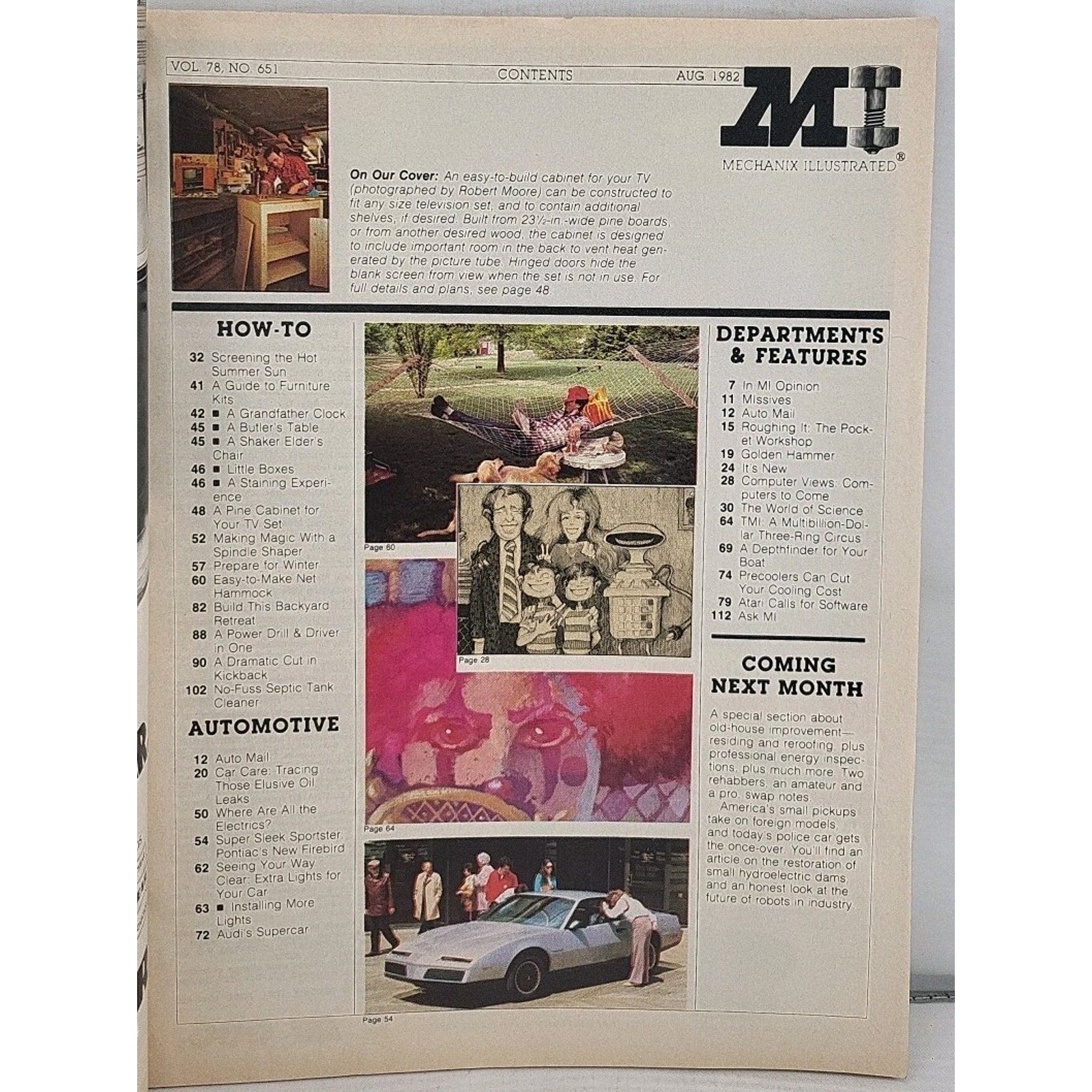 Mechanix Illustrated Magazine - August 1982 - Vol. 78 No. 651