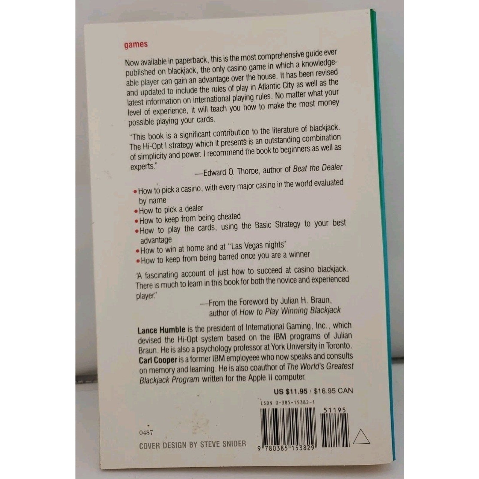 World's Greatest Blackjack Book by Carl Cooper and Lance Humble (1987, Trade...