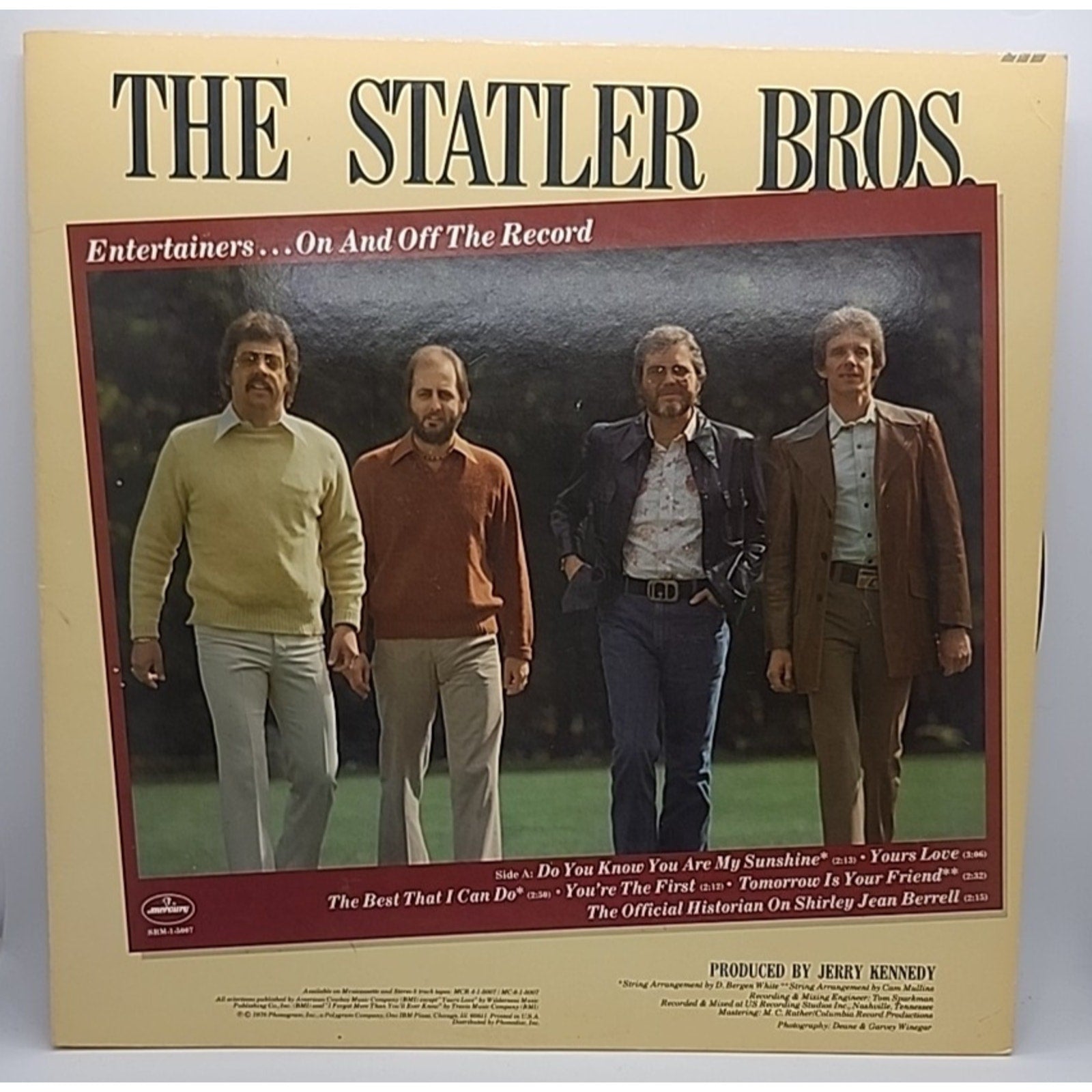 The Statler Bros. Entertainers On And Off The Record. Mercury 1978 (Record)