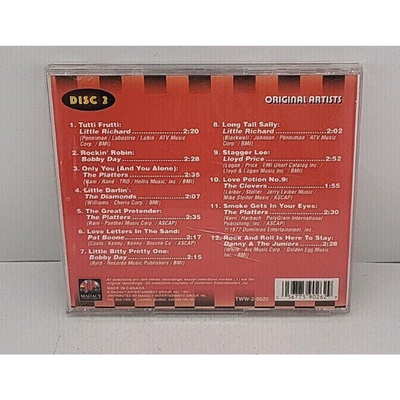 50's Greatest Rock 'n' Roll Hits Music CD