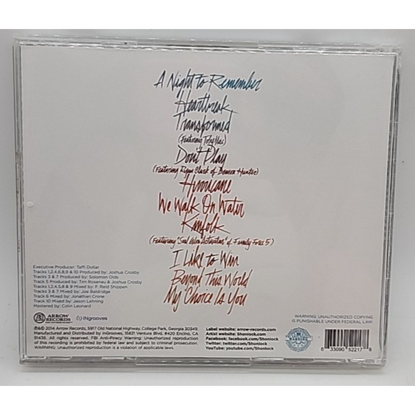 A Night to Remember by Shonlock (CD, 2014)