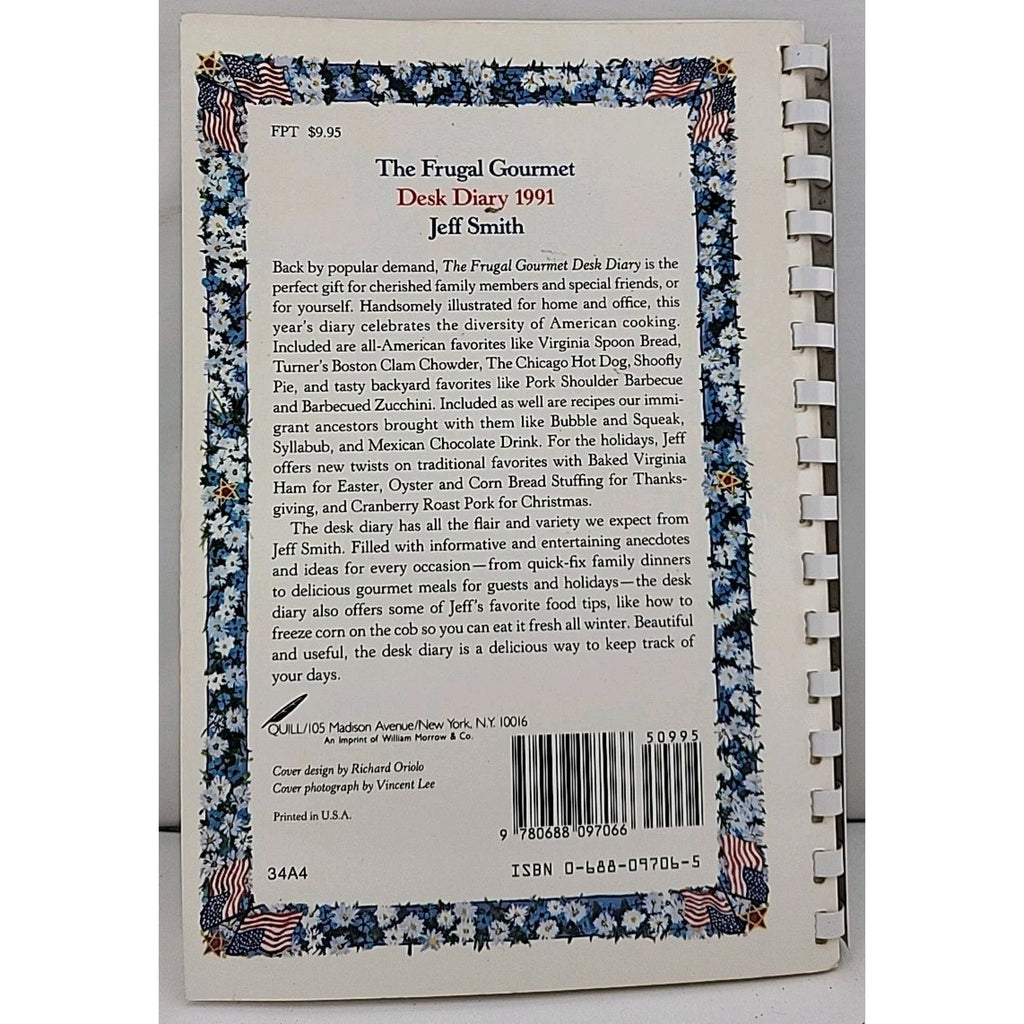 Frugal Gourmet Desk Diary, 1991 by Jeff Smith (1990, Trade Paperback)