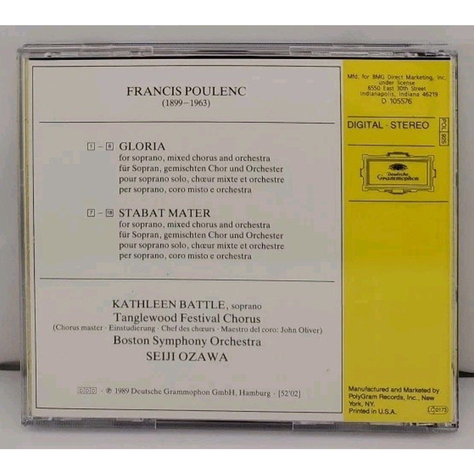 Stabat Mater K.Battle, Ozawa by Seiji Ozawa (CD, 1989)