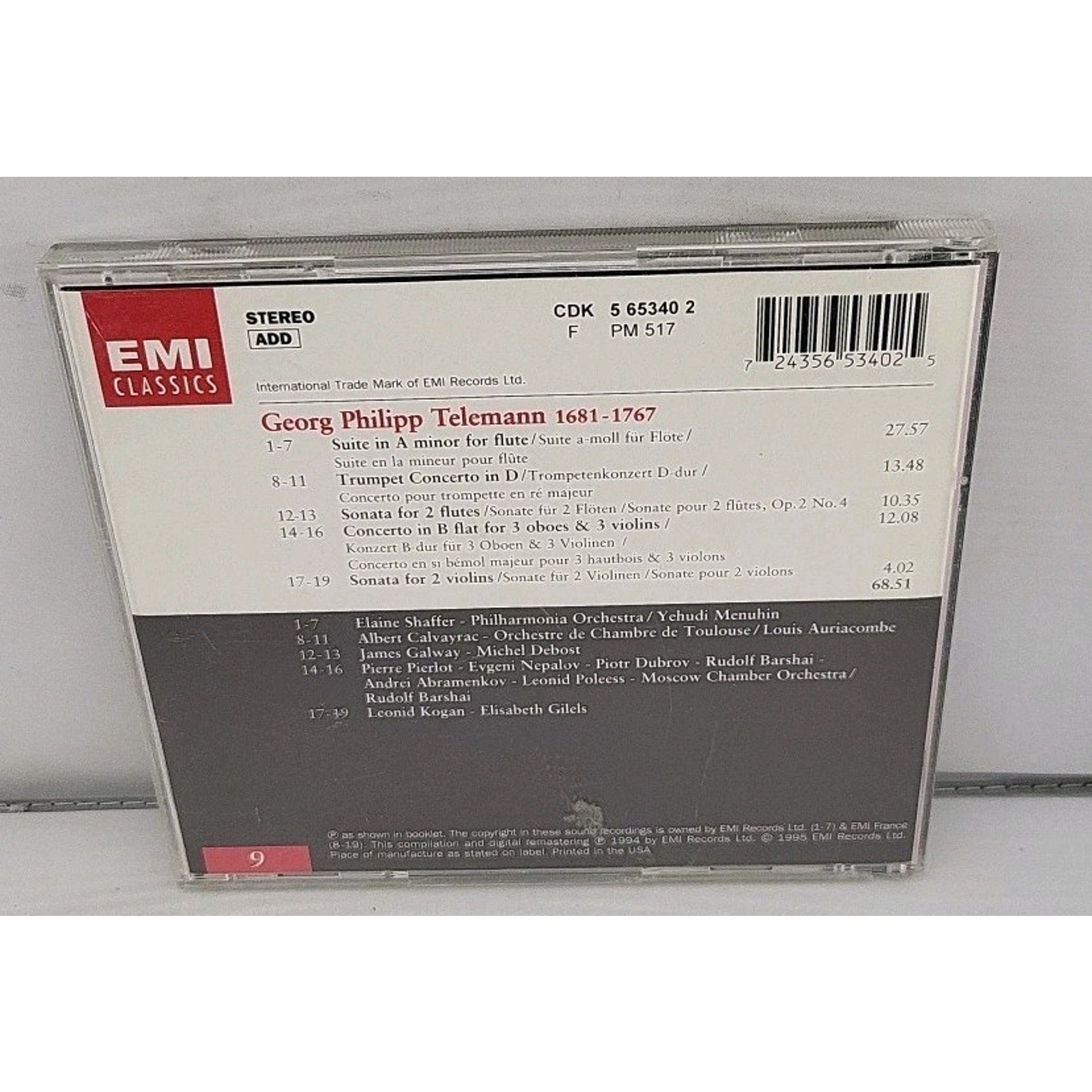 Baroque Vol.9 - Telemann: Concertos & Sonatas (CD, EMI, 1995)