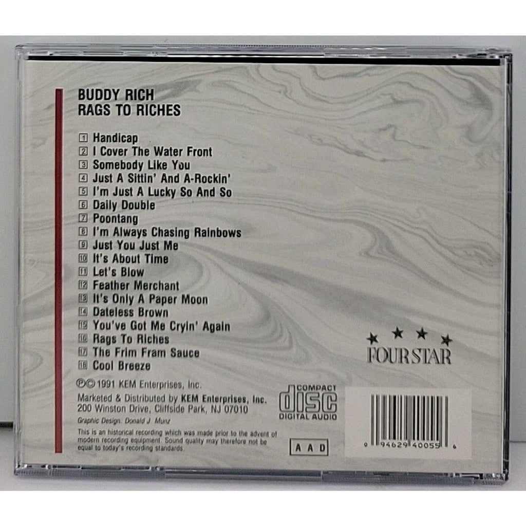 Rags to Riches by Buddy Rich (CD, May-1994, Four Star)