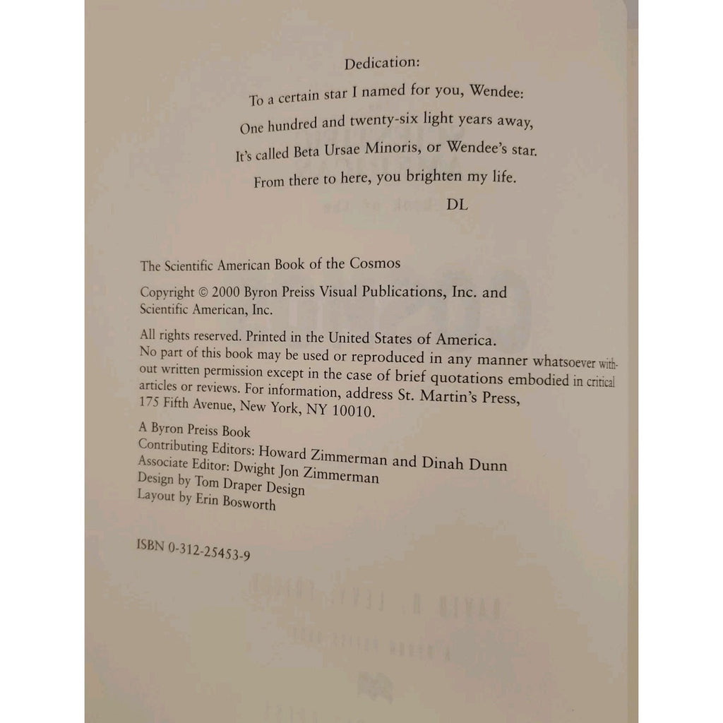 The Scientific American Book of the Cosmos Hardcover David Lévy