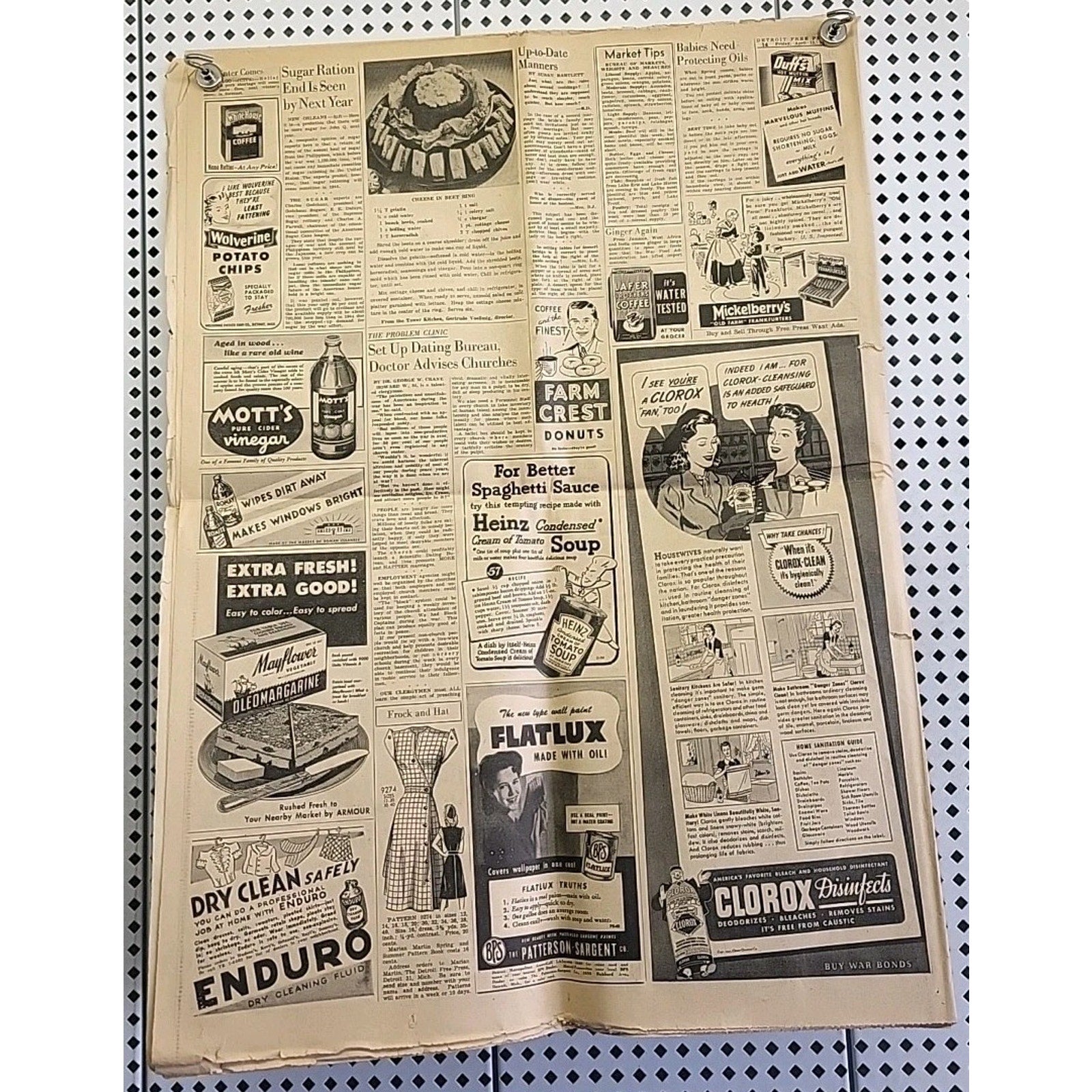 The Detroit Free Press Newspaper: Roosevelt Dies - Truman Becomes President