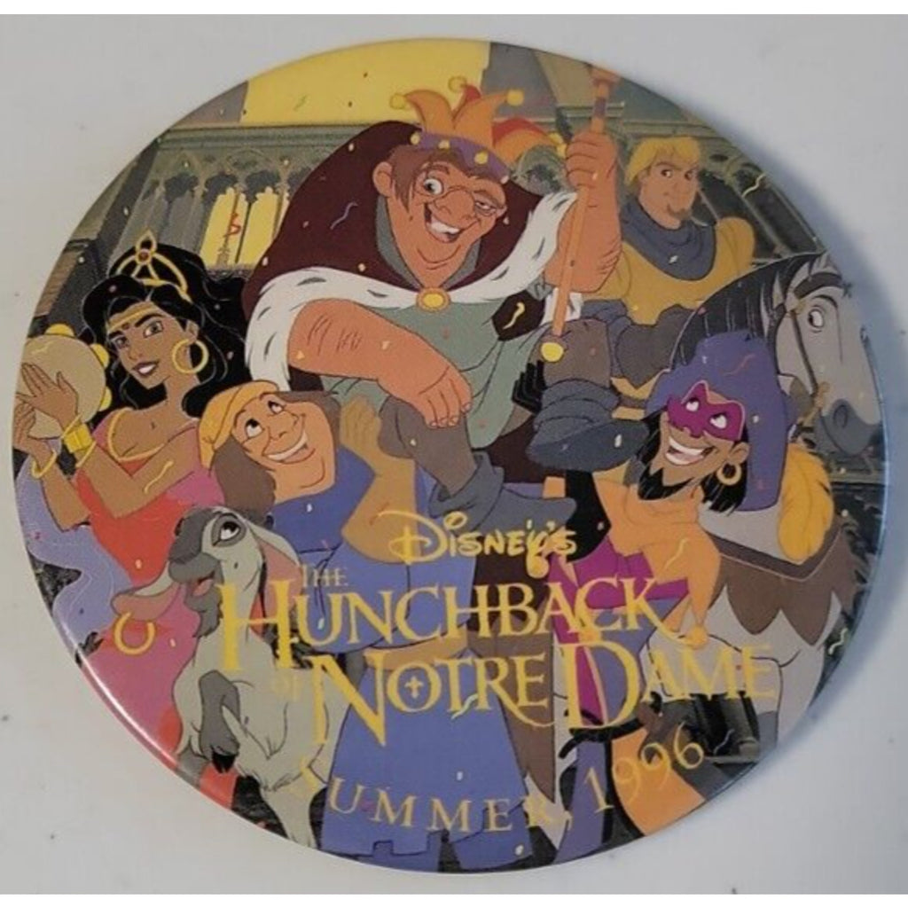 Disney Hunchback Of Notre Dame 3" Large Button Badge Vintage 1996 Original Promo