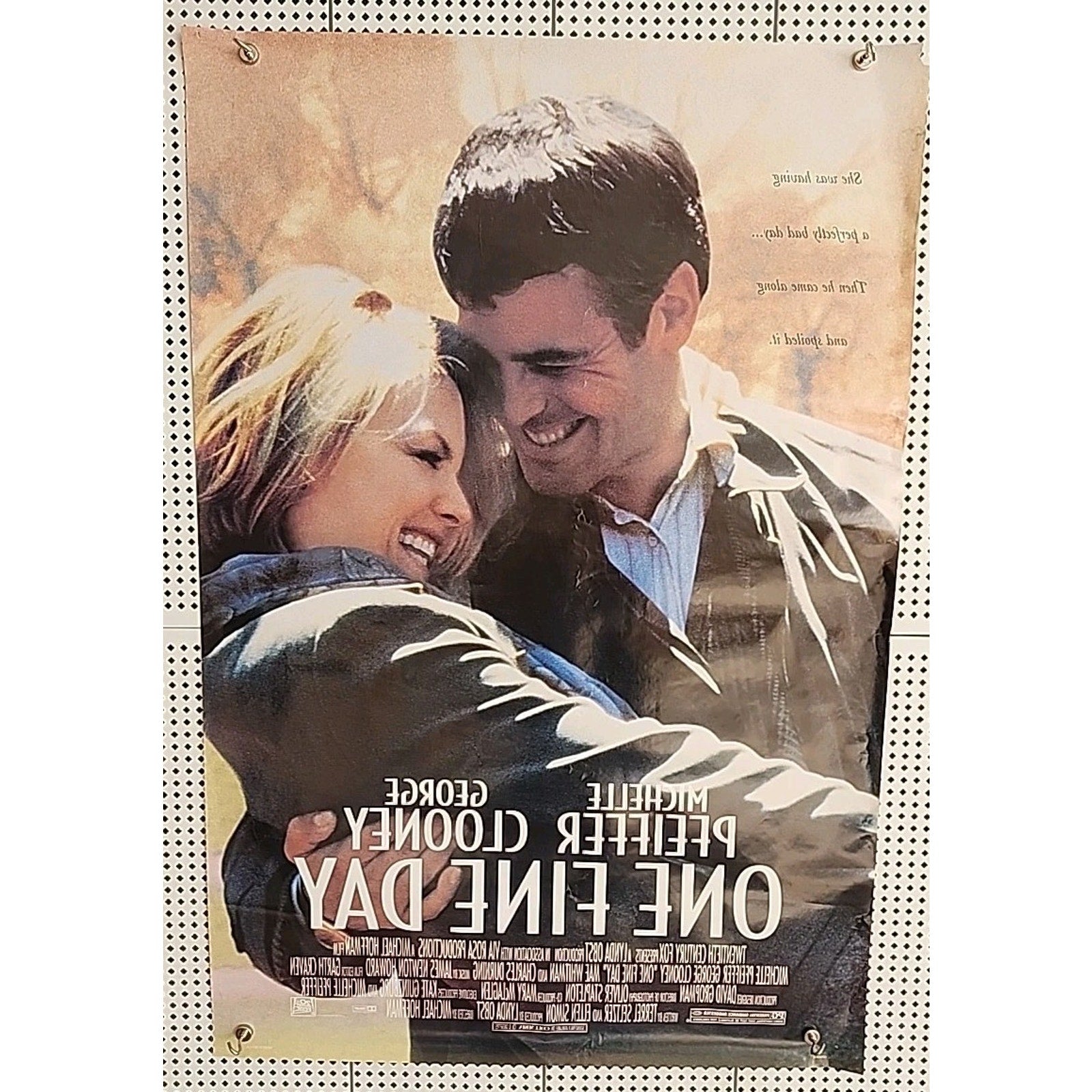 One Fine Day Movie Poster 27x40 D/S Michelle Pfeiffer George Clooney