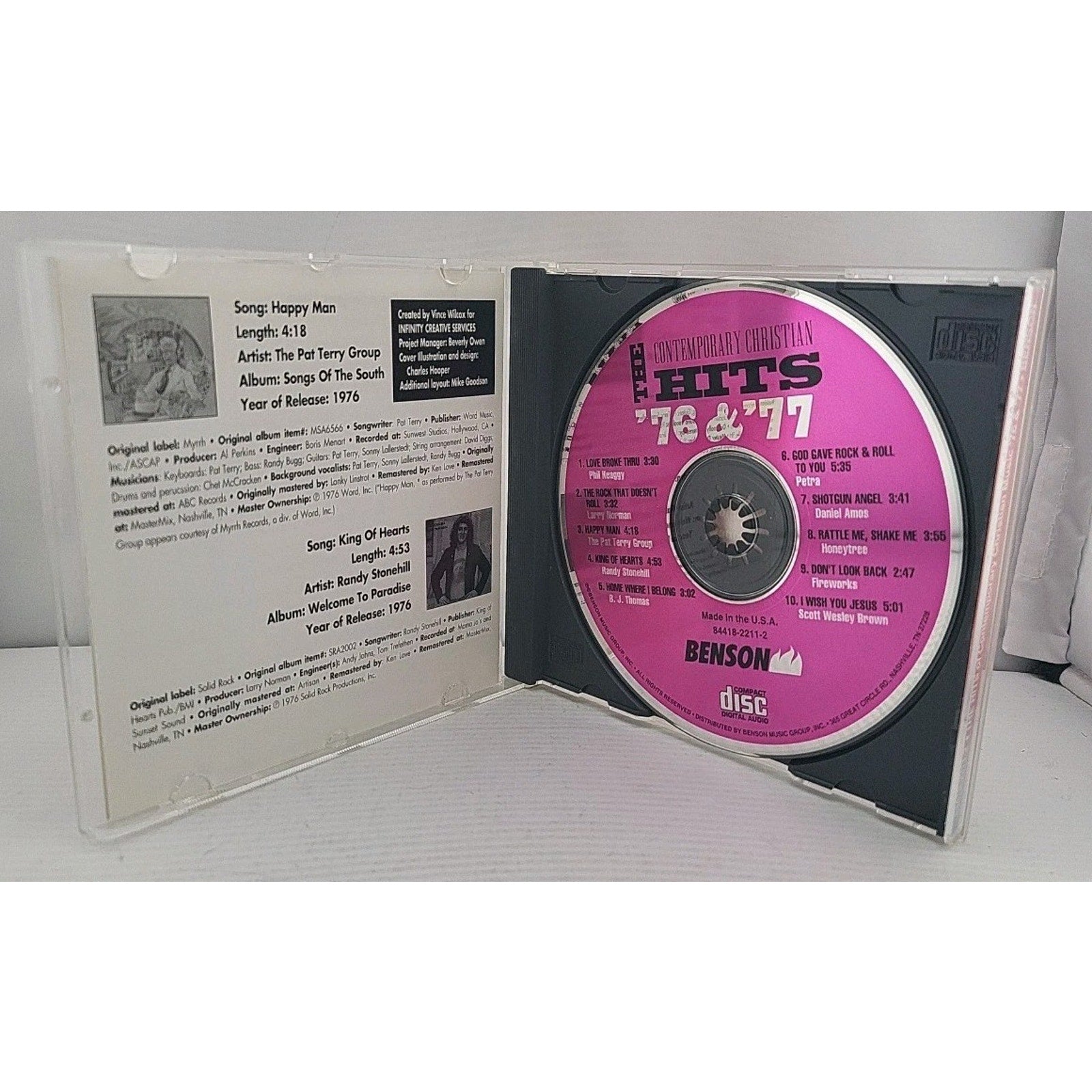 OP CCM The Hits - ‘76 & ‘77 Benson CD w/Honeytree, Phil Keaggy, Pat Terry, Petra