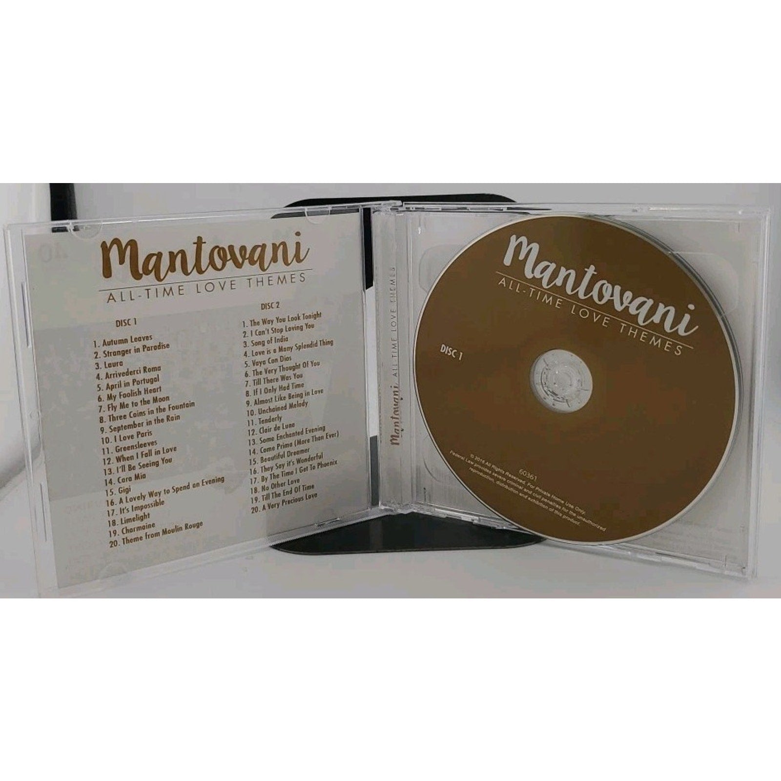 Mantovani All Time Love Themes 2-Disc 40 Songs CD