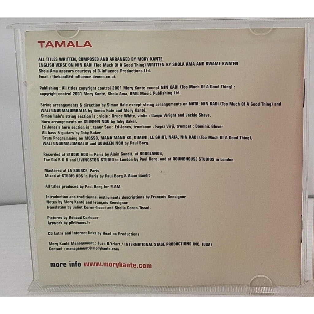 Mory Kante - Tamala Le Voyageur 2001 CD (Le Griot, Mana Mana Ko, Dimini..)