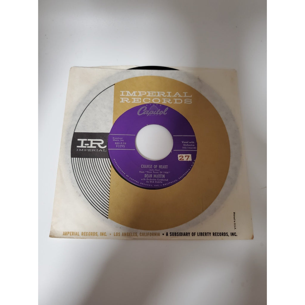 Dean Martin - Change Of Heart - 45RPM Record - Singles