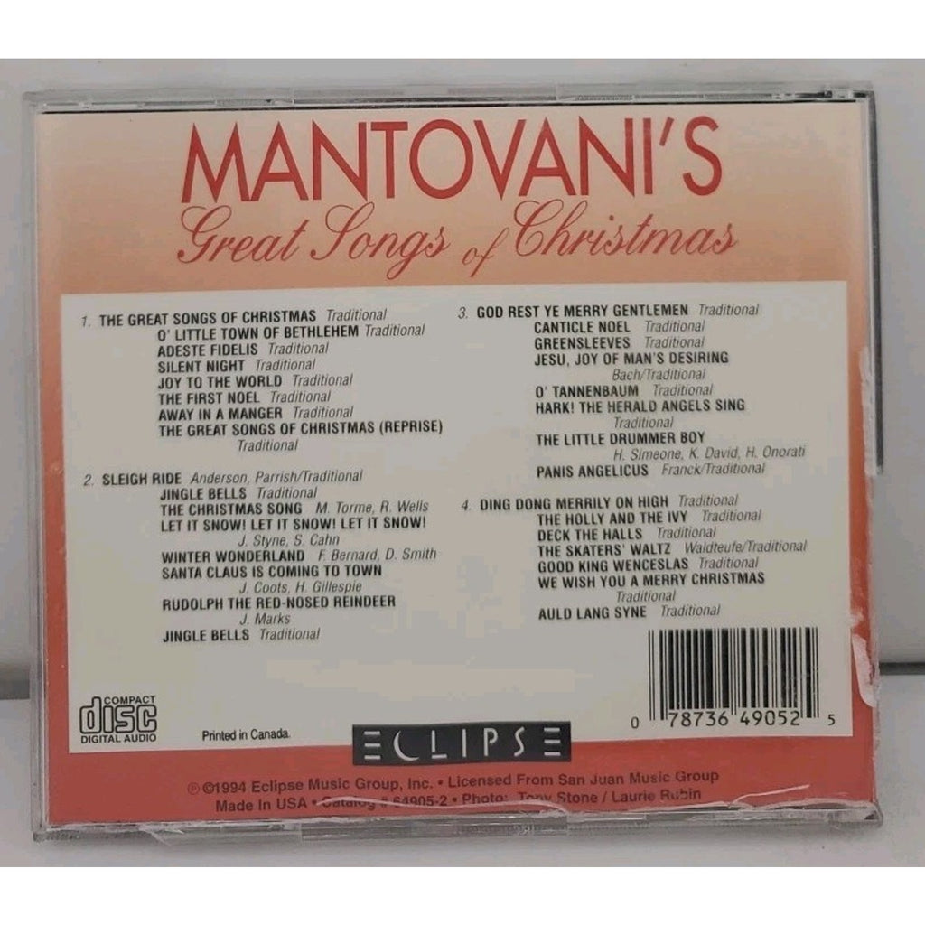 Mantovani's Great Songs of Christmas by Mantovani/Mantovani Orchestra (CD)