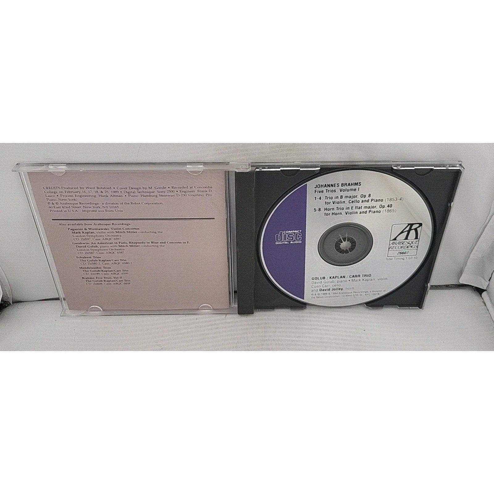 Brahms: Five Trios, Volume I CD