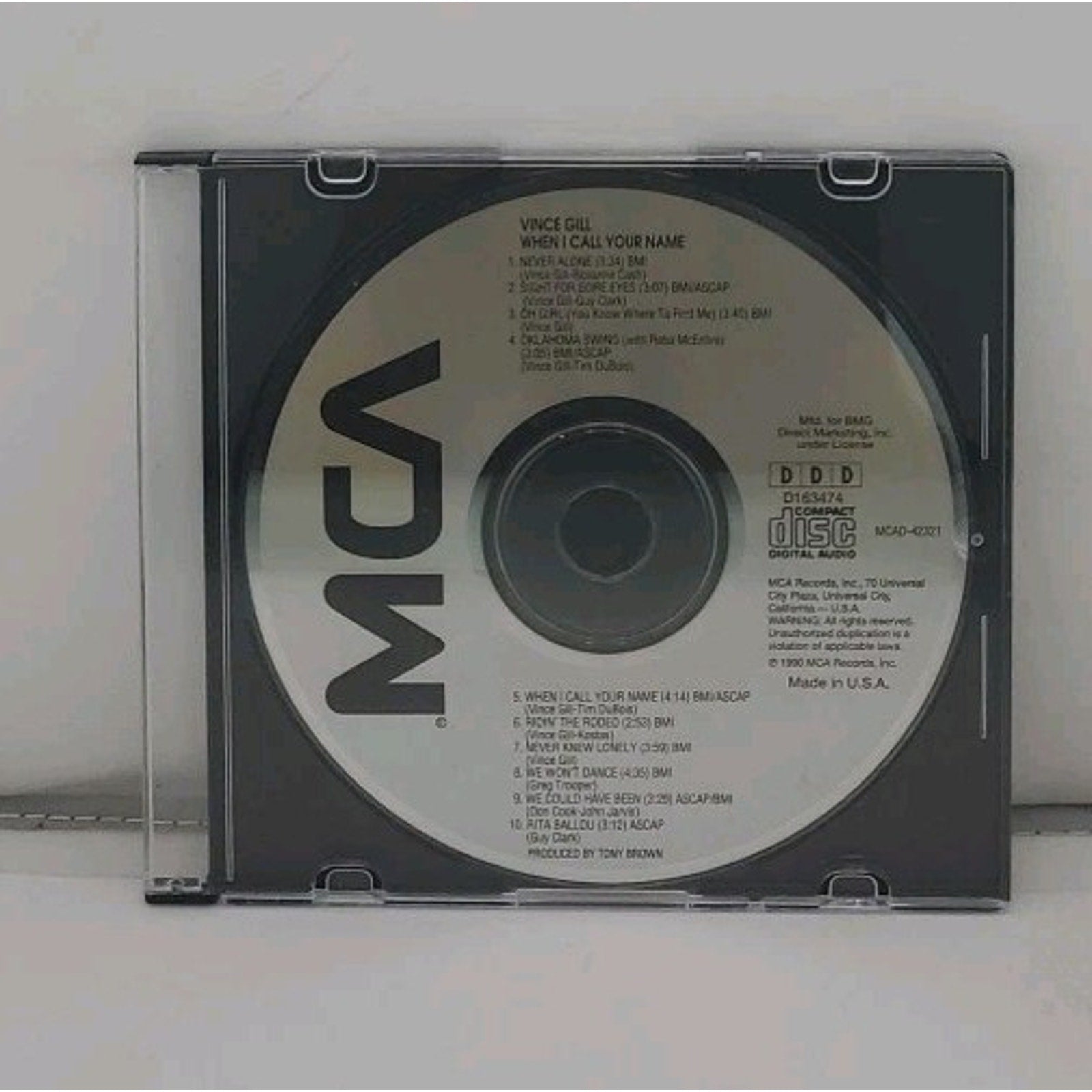 When I Call Your Name by Vince Gill (CD, 1989) *Disc Only*