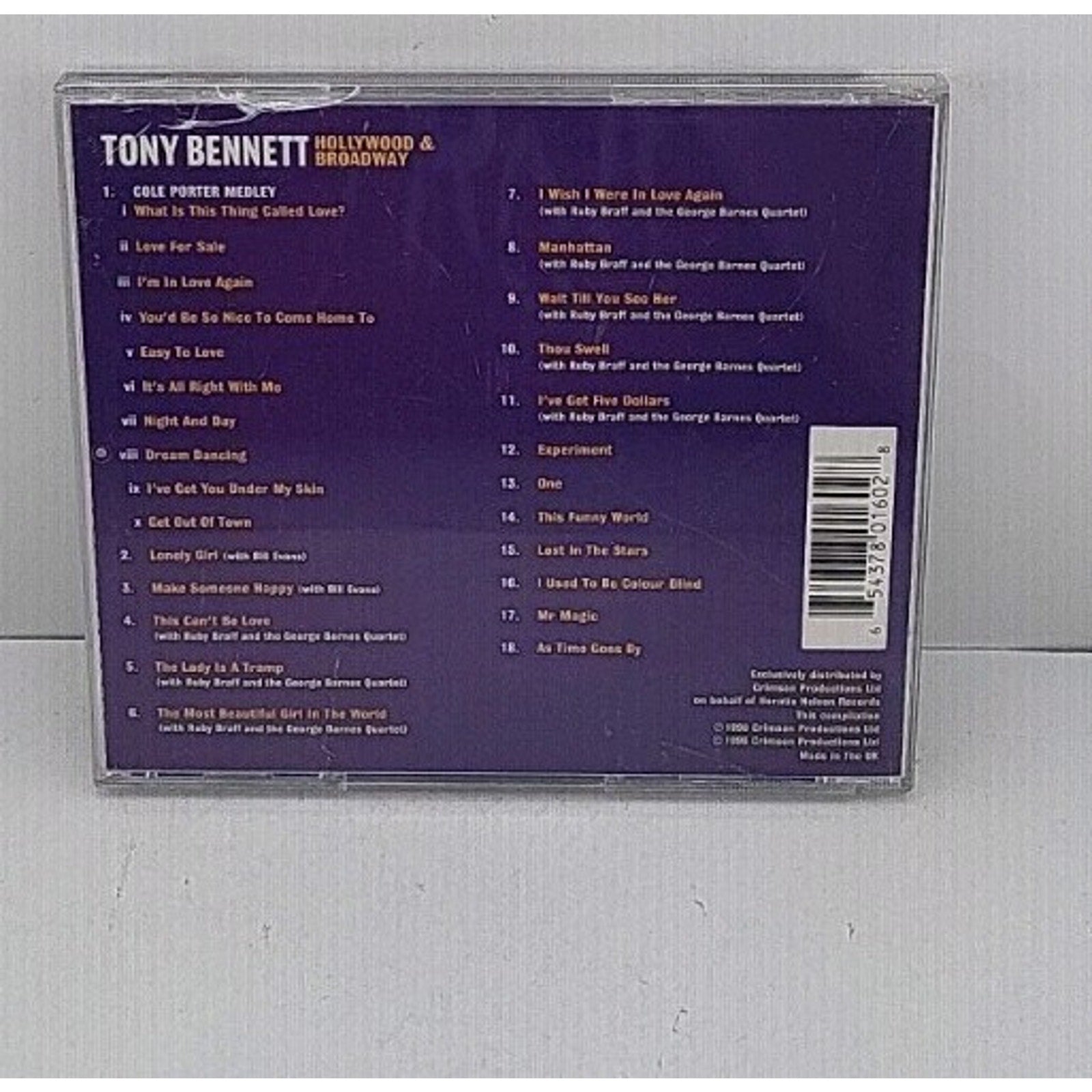 Hollywood & Broadway [Crimson] by Tony Bennett (CD, Oct-1998, Crimson...