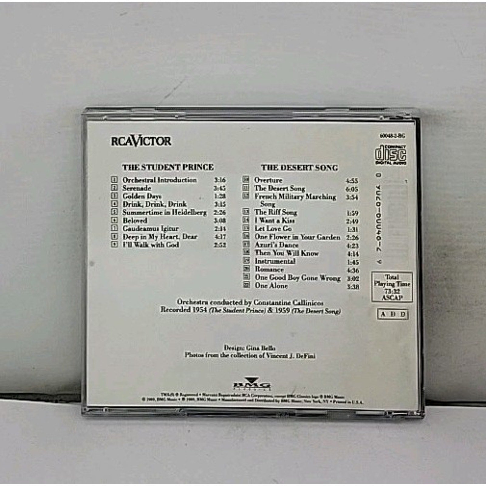 Mario Lanza Sings Songs From The Student Prince & The Desert Song / Romberg (CD)