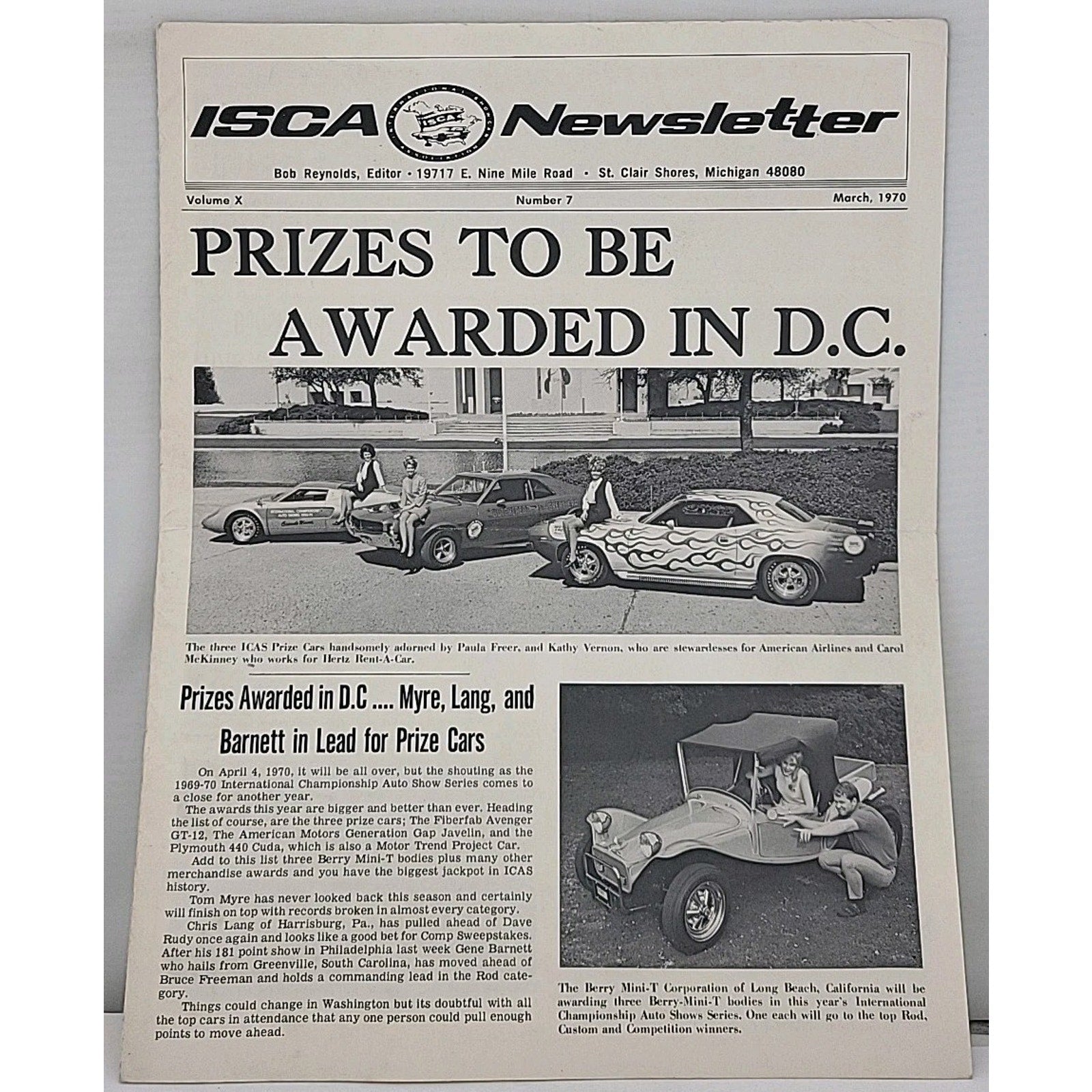 ISCA Newsletter March 1970 Volume X Number 7
