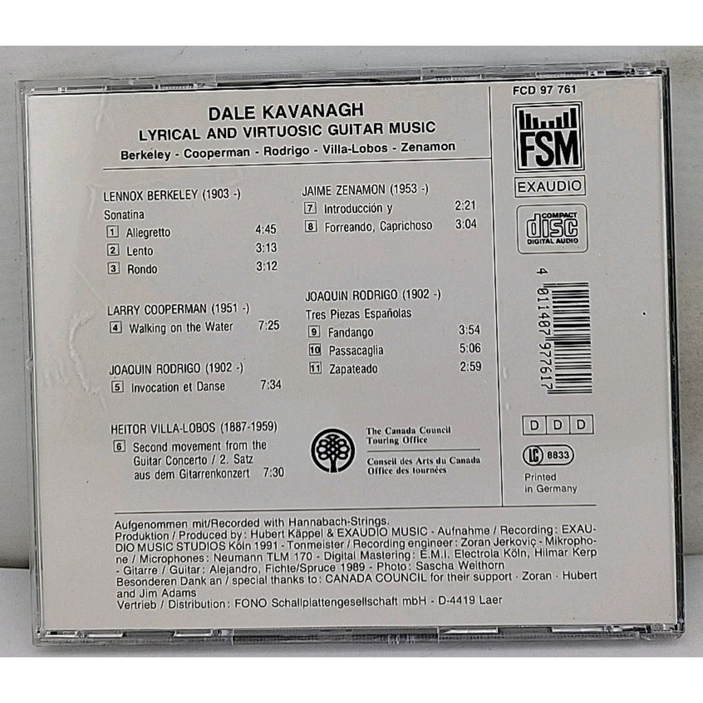 Dale Kavanagh Lyrical And Virtuosic Guitar Music (CD)